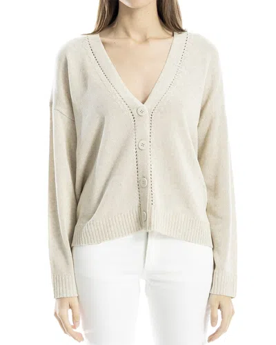 Max Studio Linen-blend Cardigan In White