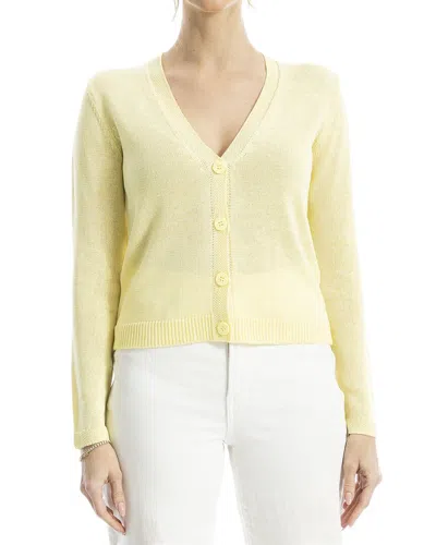 Max Studio Linen-blend Cardigan In Yellow