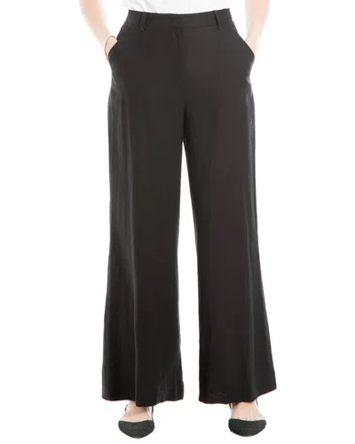 Max Studio Wide Leg Linen Blend Pants In Black