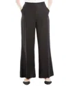 Max Studio Wide Leg Linen Blend Pants In Black