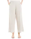 MAX STUDIO LINEN-BLEND STRIPE CROP WIDE LEG PANT