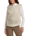 Max Studio Linen-blend Sweater Shell In Brown