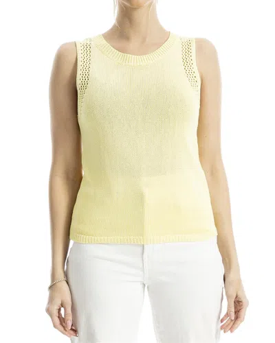 Max Studio Linen-blend Sweater Top In Yellow