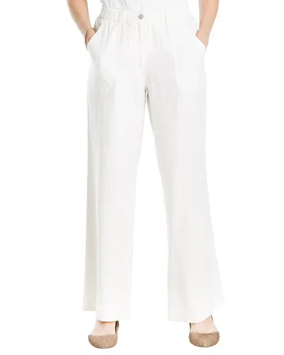 Max Studio Max Mara Studio Linen-blend Wide Leg Long Pant In White