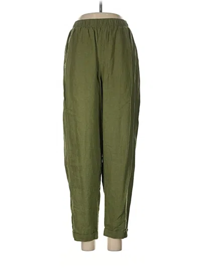 Pre-owned Max Studio Linen Pants In Green