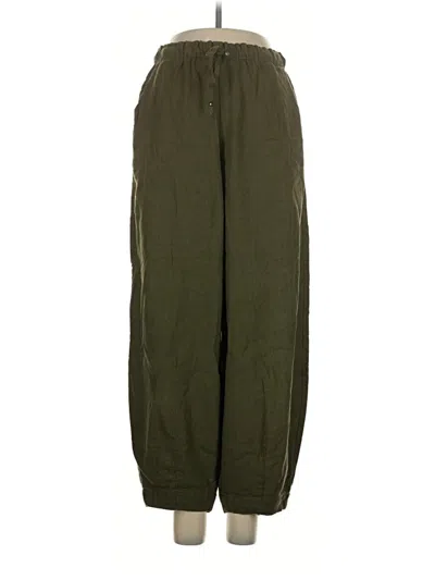 Pre-owned Max Studio Linen Pants In Green