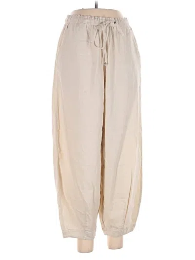 Pre-owned Max Studio Linen Pants In Ivory