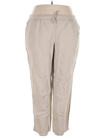 Pre-owned Max Studio Linen Pants In Tan
