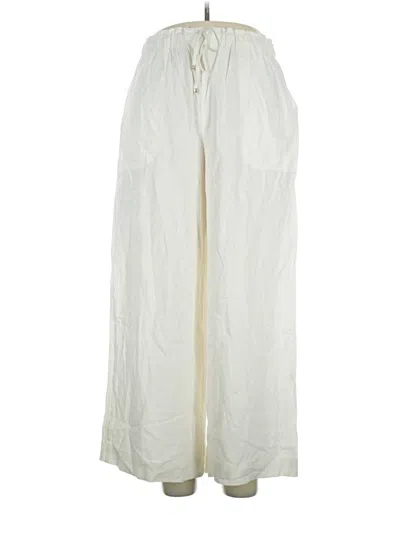 Pre-owned Max Studio Linen Pants In White