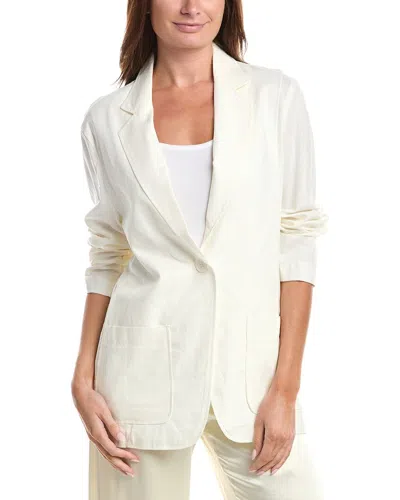 Max Studio Linen-blend Blazer In White