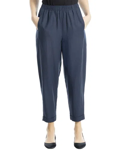 Max Studio Linen-blend Pant In Blue