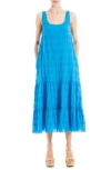 Max Studio London Smocked Tiered Maxi Dress In Lapis-lapis