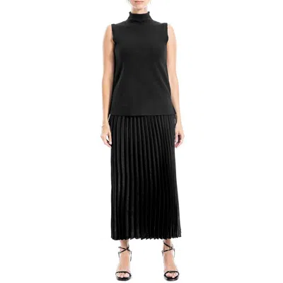 Max Studio London Womens Solid Polyester A-line Skirt In Black