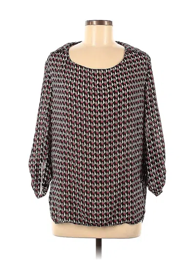 Pre-owned Max Studio Long Sleeve Blouse In Black