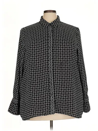 Pre-owned Max Studio Long Sleeve Blouse In Black