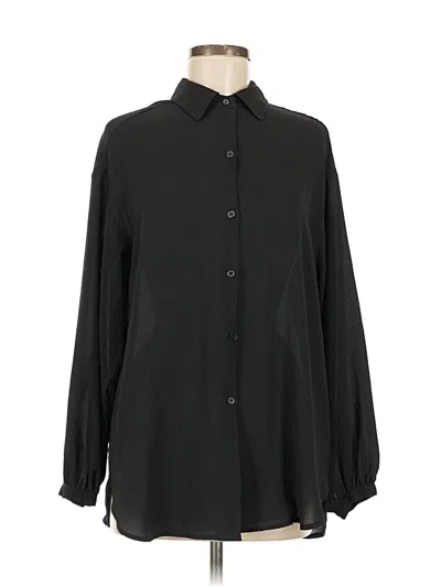 Pre-owned Max Studio Long Sleeve Blouse In Black