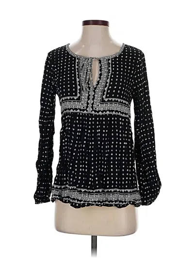 Pre-owned Max Studio Long Sleeve Blouse In Black