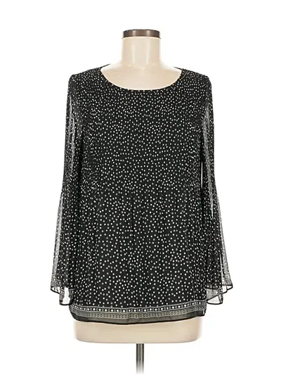 Pre-owned Max Studio Long Sleeve Blouse In Black