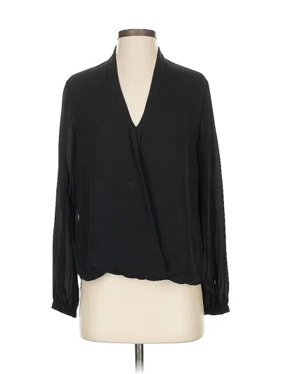 Pre-owned Max Studio Long Sleeve Blouse In Black