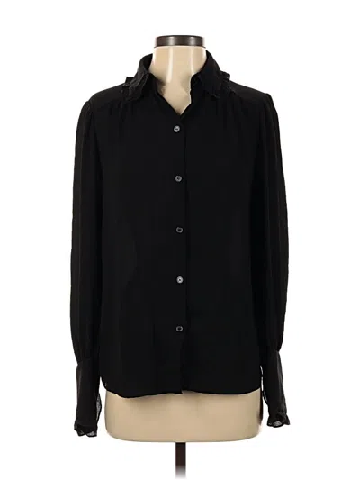 Pre-owned Max Studio Long Sleeve Blouse In Black