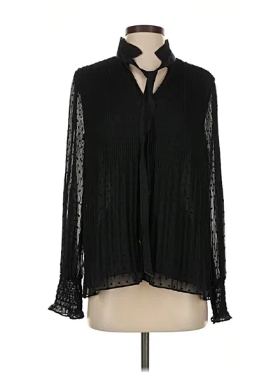 Pre-owned Max Studio Long Sleeve Blouse In Black