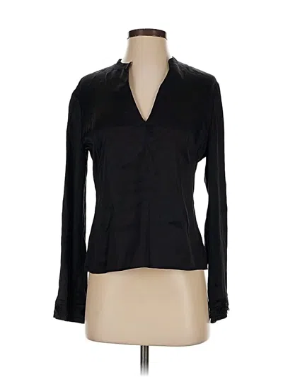 Pre-owned Max Studio Long Sleeve Blouse In Black