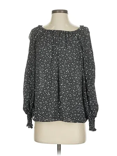 Pre-owned Max Studio Long Sleeve Blouse In Black