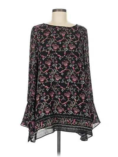Pre-owned Max Studio Long Sleeve Blouse In Black