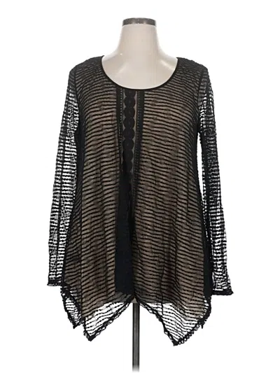 Pre-owned Max Studio Long Sleeve Blouse In Black