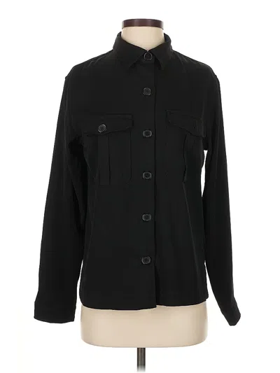 Pre-owned Max Studio Long Sleeve Blouse In Black