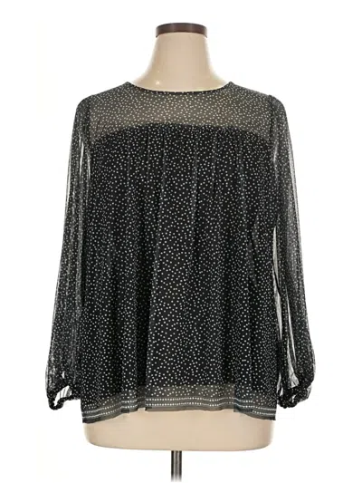 Pre-owned Max Studio Long Sleeve Blouse In Black