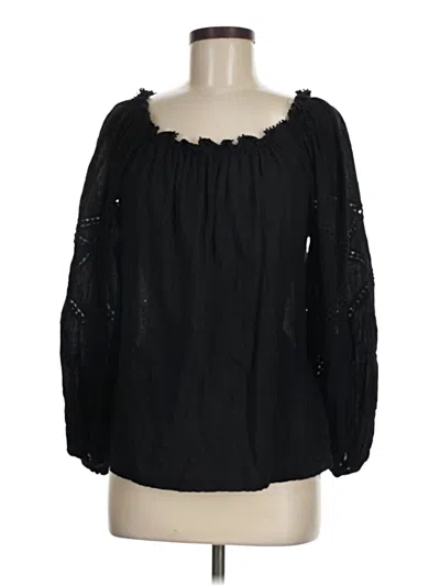 Pre-owned Max Studio Long Sleeve Blouse In Black