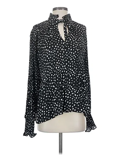 Pre-owned Max Studio Long Sleeve Blouse In Black