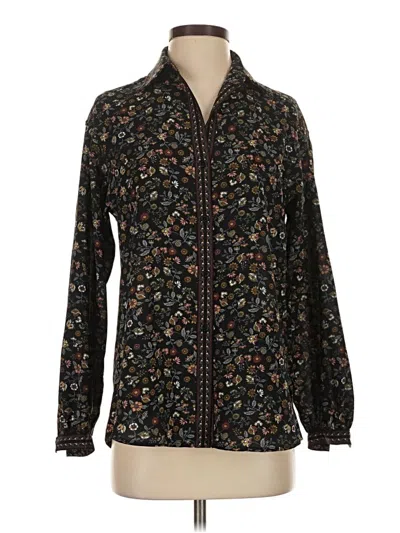 Pre-owned Max Studio Long Sleeve Blouse In Black