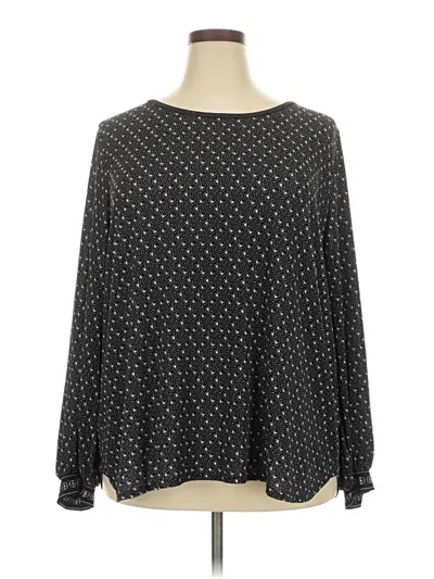 Max Studio Long Sleeve Blouse In Black