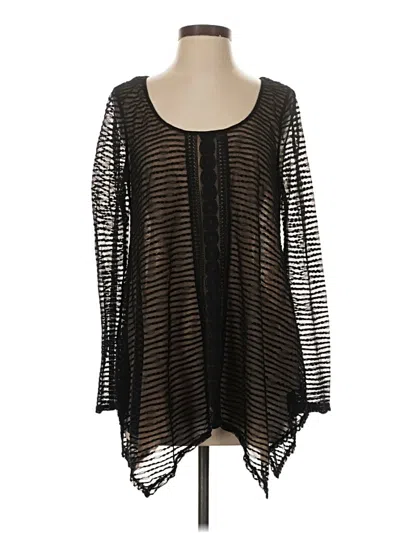 Pre-owned Max Studio Long Sleeve Blouse In Black