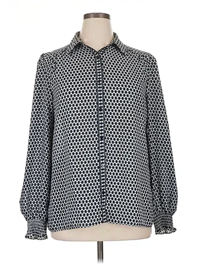Pre-owned Max Studio Long Sleeve Blouse In Black