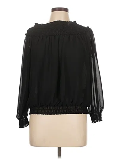 Pre-owned Max Studio Long Sleeve Blouse In Black