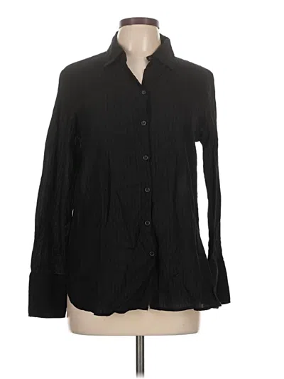 Pre-owned Max Studio Long Sleeve Blouse In Black