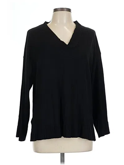 Pre-owned Max Studio Long Sleeve Blouse In Black