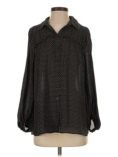 Pre-owned Max Studio Long Sleeve Blouse In Black