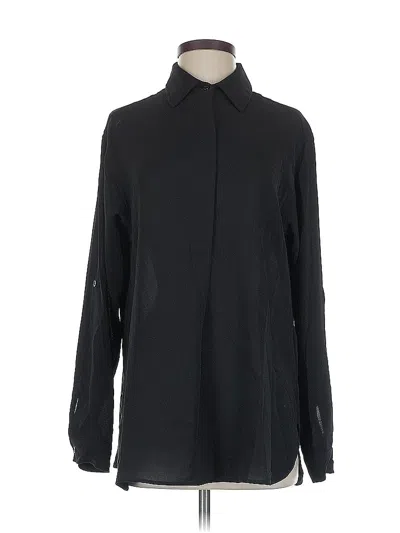 Pre-owned Max Studio Long Sleeve Blouse In Black