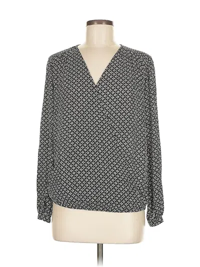 Pre-owned Max Studio Long Sleeve Blouse In Black