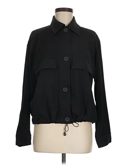 Pre-owned Max Studio Long Sleeve Blouse In Black