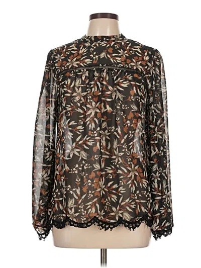 Pre-owned Max Studio Long Sleeve Blouse In Black