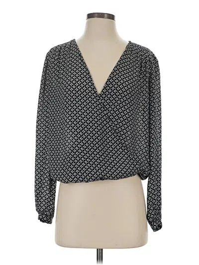 Pre-owned Max Studio Long Sleeve Blouse In Black