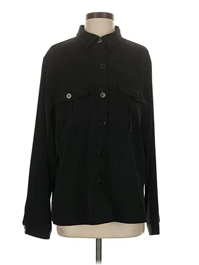 Pre-owned Max Studio Long Sleeve Blouse In Black