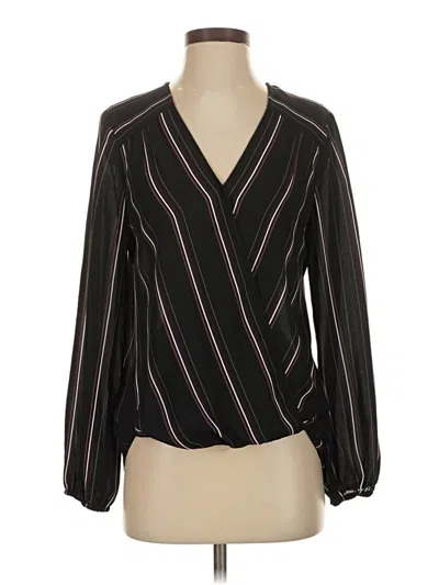 Pre-owned Max Studio Long Sleeve Blouse In Black