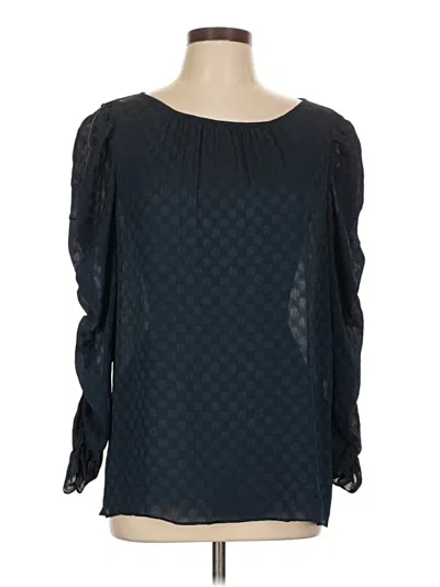 Pre-owned Max Studio Long Sleeve Blouse In Black