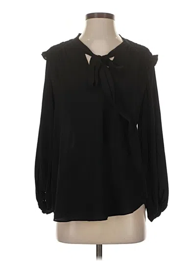 Pre-owned Max Studio Long Sleeve Blouse In Black